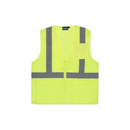 Erb Safety 100% POLYESTER, Zipper Closure, Lime, Size M 61647